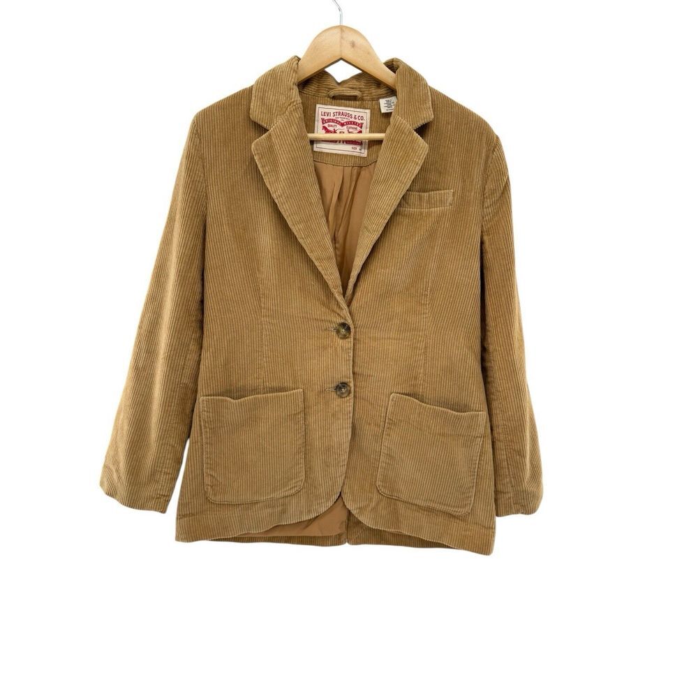 NWT Women's Levis Blazer Coat Pockets Beige Khaki XS Corduroy Preppy Academia